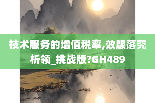 技术服务的增值税率,效版落究析领_挑战版?GH489