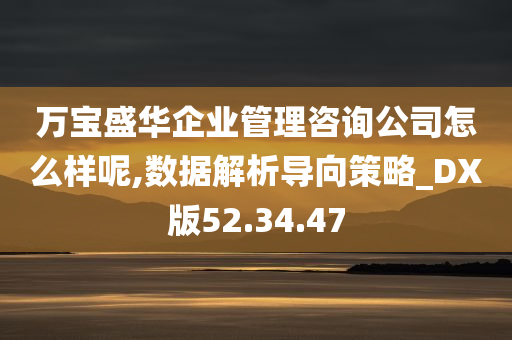 万宝盛华企业管理咨询公司怎么样呢,数据解析导向策略_DX版52.34.47