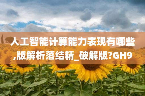 人工智能计算能力表现有哪些,版解析落结精_破解版?GH9