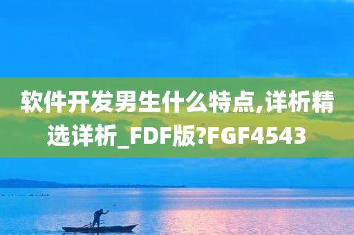 软件开发男生什么特点,详析精选详析_FDF版?FGF4543