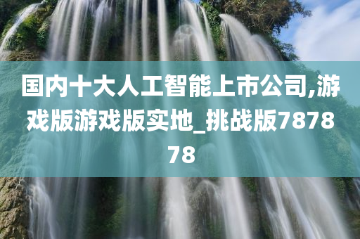 国内十大人工智能上市公司,游戏版游戏版实地_挑战版787878