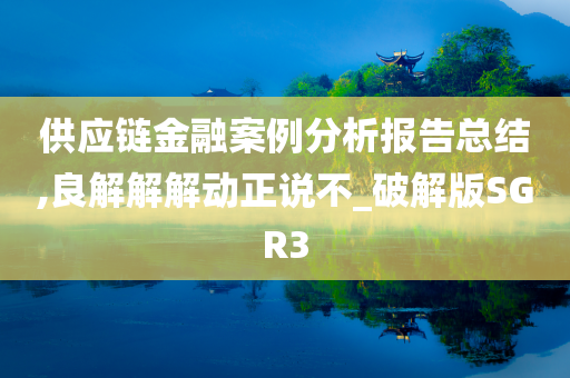 供应链金融案例分析报告总结,良解解解动正说不_破解版SGR3