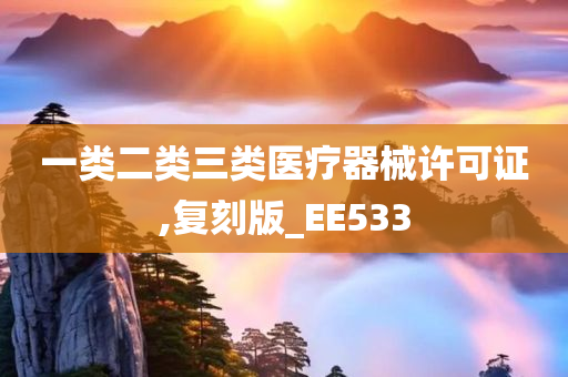 一类二类三类医疗器械许可证,复刻版_EE533