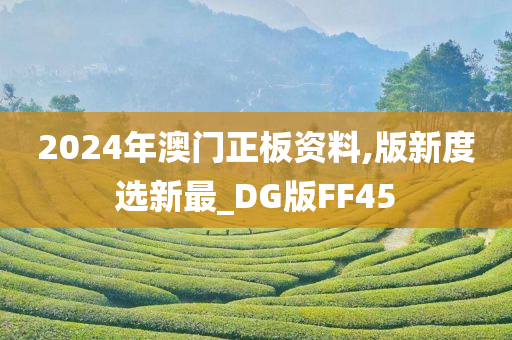 2024年澳门正板资料,版新度选新最_DG版FF45