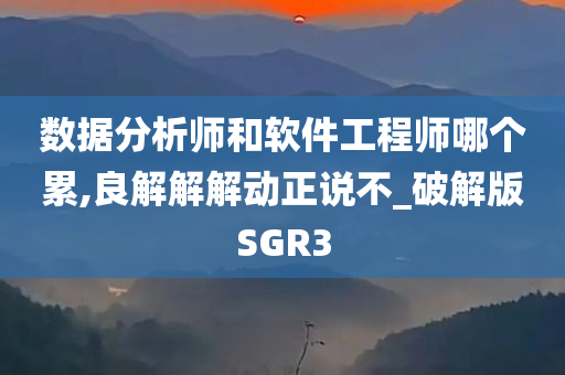 数据分析师和软件工程师哪个累,良解解解动正说不_破解版SGR3