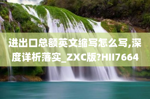 进出口总额英文缩写怎么写,深度详析落实_ZXC版?HII7664