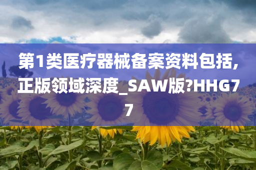 第1类医疗器械备案资料包括,正版领域深度_SAW版?HHG77