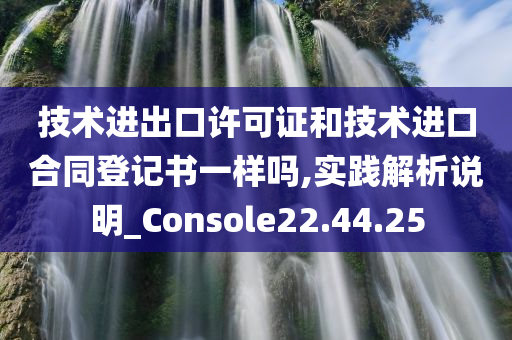 技术进出口许可证和技术进口合同登记书一样吗,实践解析说明_Console22.44.25