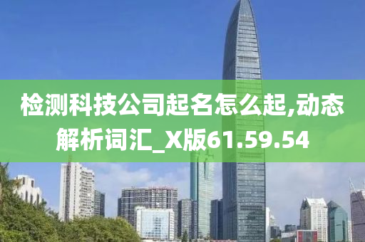 检测科技公司起名怎么起,动态解析词汇_X版61.59.54