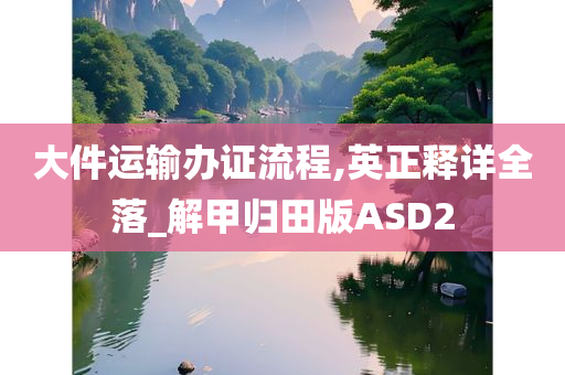 大件运输办证流程,英正释详全落_解甲归田版ASD2