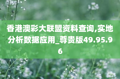 香港澳彩大联盟资料查询,实地分析数据应用_尊贵版49.95.96