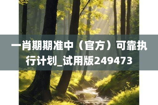 一肖期期准中（官方）可靠执行计划_试用版249473