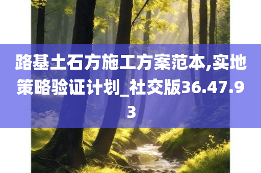 路基土石方施工方案范本,实地策略验证计划_社交版36.47.93