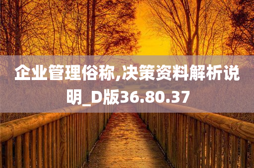 企业管理俗称,决策资料解析说明_D版36.80.37