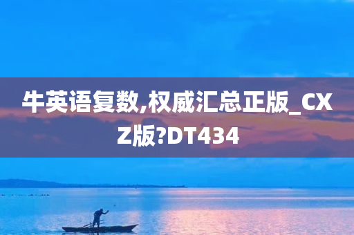 牛英语复数,权威汇总正版_CXZ版?DT434