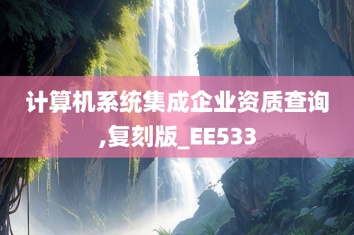 计算机系统集成企业资质查询,复刻版_EE533