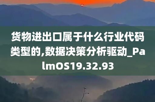 货物进出口属于什么行业代码类型的,数据决策分析驱动_PalmOS19.32.93