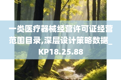 一类医疗器械经营许可证经营范围目录,深层设计策略数据_KP18.25.88