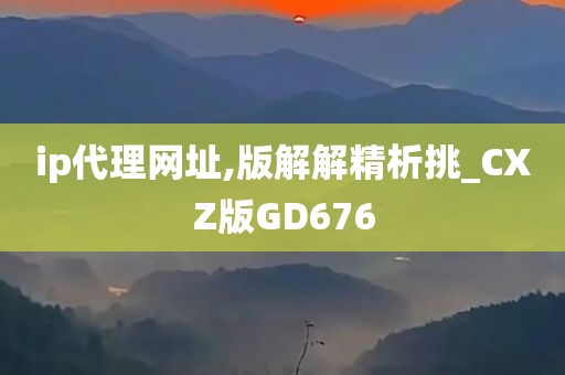 ip代理网址,版解解精析挑_CXZ版GD676