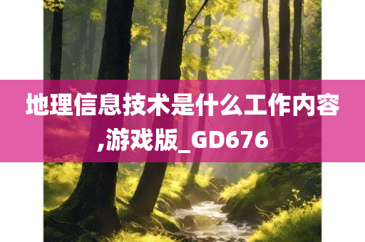 地理信息技术是什么工作内容,游戏版_GD676