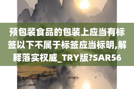 预包装食品的包装上应当有标签以下不属于标签应当标明,解释落实权威_TRY版?SAR56