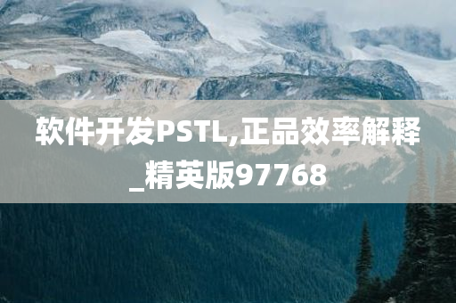 软件开发PSTL,正品效率解释_精英版97768