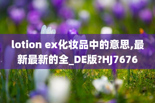 lotion ex化妆品中的意思,最新最新的全_DE版?HJ7676