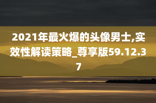 2021年最火爆的头像男士,实效性解读策略_尊享版59.12.37