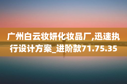 广州白云妆妍化妆品厂,迅速执行设计方案_进阶款71.75.35