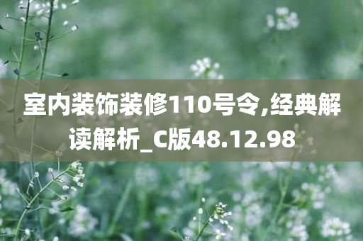 室内装饰装修110号令,经典解读解析_C版48.12.98