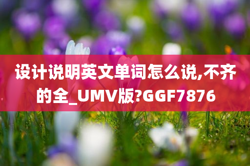 设计说明英文单词怎么说,不齐的全_UMV版?GGF7876