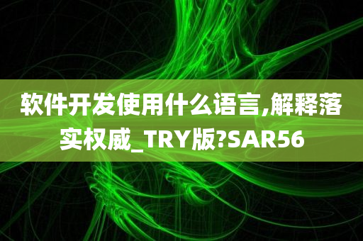 软件开发使用什么语言,解释落实权威_TRY版?SAR56