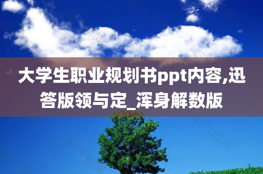 大学生职业规划书ppt内容,迅答版领与定_浑身解数版