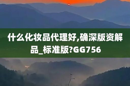 什么化妆品代理好,确深版资解品_标准版?GG756