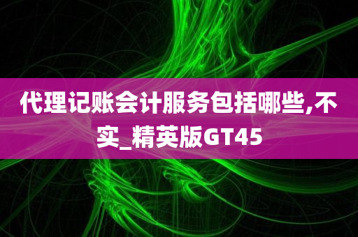 代理记账会计服务包括哪些,不实_精英版GT45