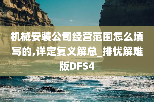 机械安装公司经营范围怎么填写的,详定复义解总_排忧解难版DFS4