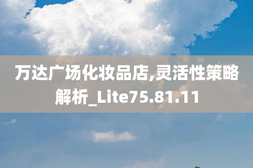 万达广场化妆品店,灵活性策略解析_Lite75.81.11