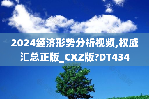 2024经济形势分析视频,权威汇总正版_CXZ版?DT434