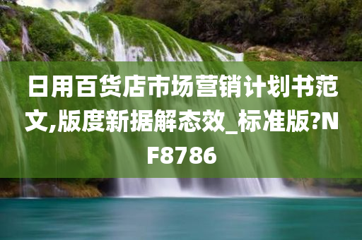 日用百货店市场营销计划书范文,版度新据解态效_标准版?NF8786