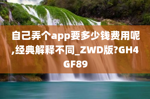 自己弄个app要多少钱费用呢,经典解释不同_ZWD版?GH4GF89