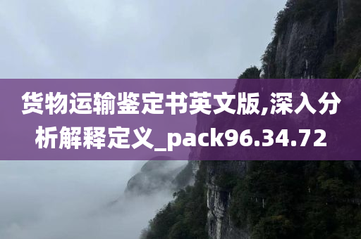 货物运输鉴定书英文版,深入分析解释定义_pack96.34.72