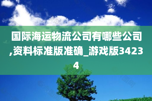 国际海运物流公司有哪些公司,资料标准版准确_游戏版34234