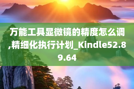 万能工具显微镜的精度怎么调,精细化执行计划_Kindle52.89.64