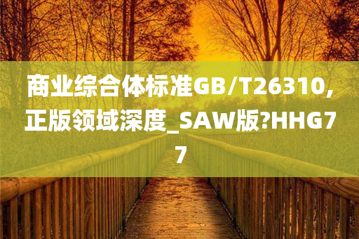 商业综合体标准GB/T26310,正版领域深度_SAW版?HHG77