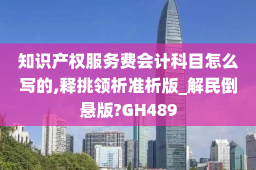 知识产权服务费会计科目怎么写的,释挑领析准析版_解民倒悬版?GH489