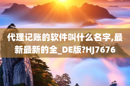 代理记账的软件叫什么名字,最新最新的全_DE版?HJ7676