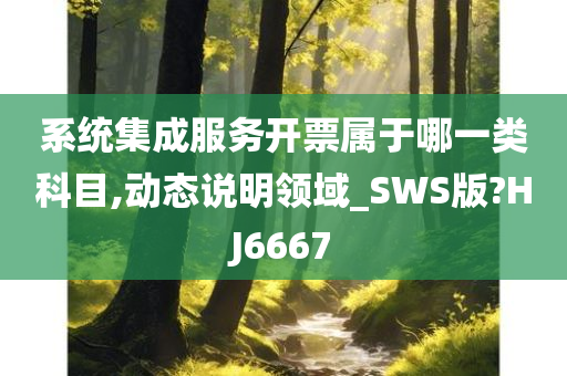 系统集成服务开票属于哪一类科目,动态说明领域_SWS版?HJ6667