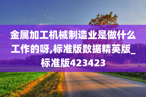 金属加工机械制造业是做什么工作的呀,标准版数据精英版_标准版423423