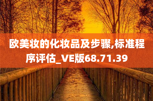 欧美妆的化妆品及步骤,标准程序评估_VE版68.71.39