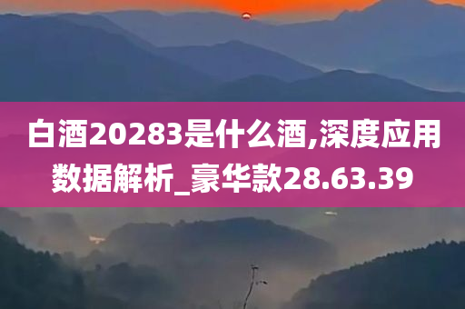 白酒20283是什么酒,深度应用数据解析_豪华款28.63.39